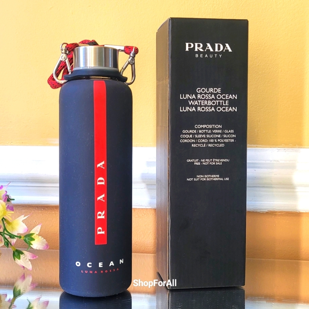 Prada glass water bottle